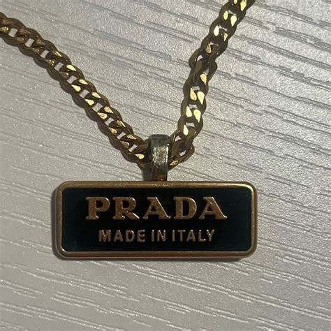 prada necklace charm|prada reworked necklace.